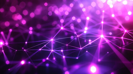 Abstract grid pattern with purple and violet light wave technology background. Futuristic and ai tech concept.