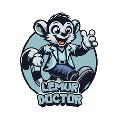 Veterinary Lemur Mascot, Healing Animals with Compassion and Expertise