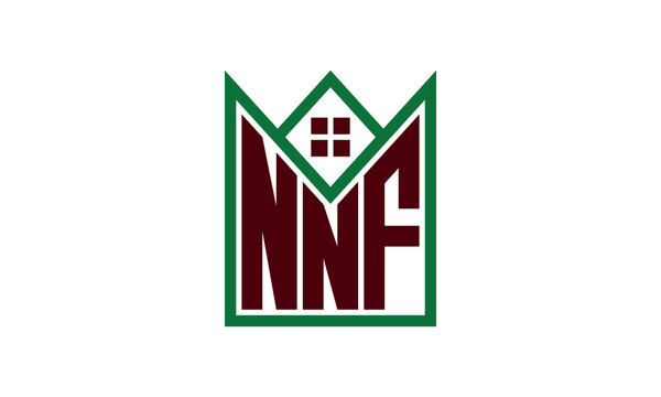 NNF initial letter builders real estate logo design vector. construction, housing, home marker, property, building, apartment, flat, compartment, business, corporate, house rent, rental, commercial