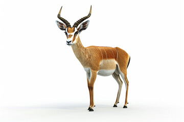 A Antelope 3d render white background. Cute animal vocabulary for kindergarten children concept.