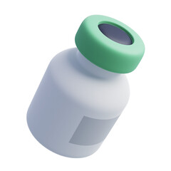 3d icon of medical disposable realistic bottle vaccine injection concept