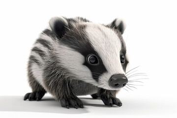 Obraz premium A Bear 3d render white background. Cute animal vocabulary for kindergarten children concept.