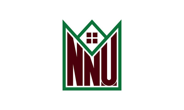 NNU initial letter builders real estate logo design vector. construction, housing, home marker, property, building, apartment, flat, compartment, business, corporate, house rent, rental, commercial