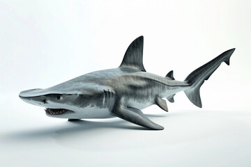 A Hammerhead shark 3d render white background. Cute animal vocabulary for kindergarten children...