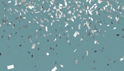 silver confetti foil fall splashing on background