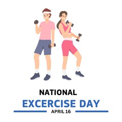 Fototapeta na wymiar National exercise day modern simple poster background illustration.