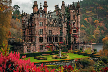 Channel fairy-tale beauty in the castles of Scotland. - obrazy, fototapety, plakaty