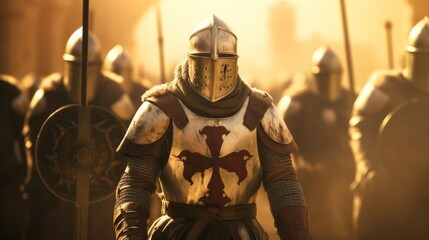 Christian Warriors led by the Templar Cross