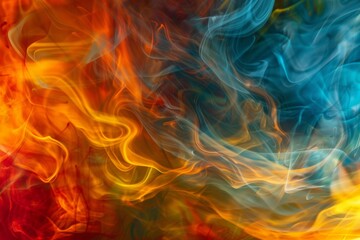 Fototapeta premium Vibrant flames dancing and swirling against a dark backdrop