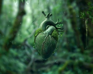 Fototapeta premium Deep forest heart emerald greens