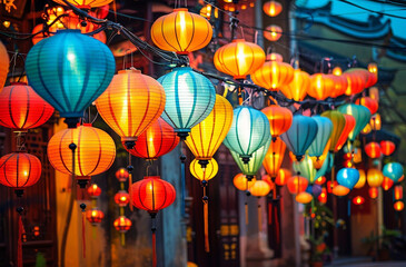 Fototapeta na wymiar Chinese lantern in festive event a