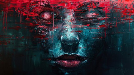 Expressive acrylic painting concept reflecting on the fragility of human existence echoing the techniques of renowned artists.