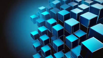 abstract illustration of blue cubes background futuristic background design