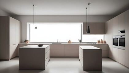 Modern, contemporary, minimalist, sharp clean kitchen, modern interior design