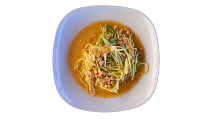 Mango salad, Spicy Thai style mangoes salad with some beans and peanuts in it. 