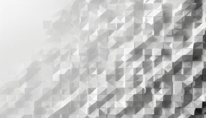 random shifted white fading out mosaic geometric shapes background wallpaper banner pattern with copy space