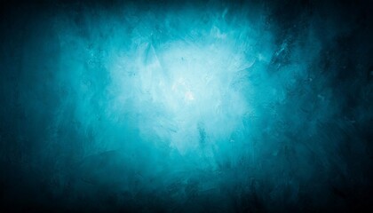 dark blue background texture with black vignette in old vintage grunge textured border design dark elegant teal color wall with light spotlight center - obrazy, fototapety, plakaty