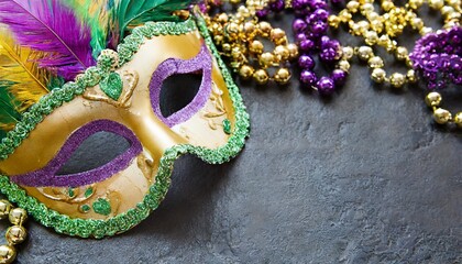 mardi gras carnival mask background with copy space for text