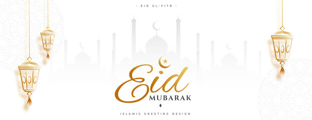 holy festival eid mubarak greeting wallpaper design - obrazy, fototapety, plakaty