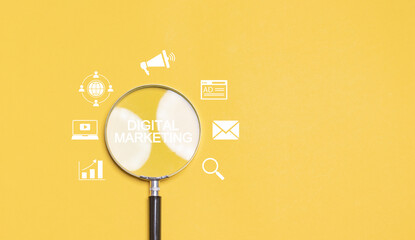 Digital marketing icons for digital marketing commerce online sale concept, website ad, email,...