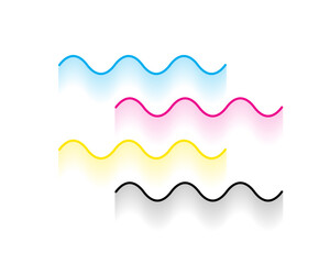 modern cmyk colors wavy line background design