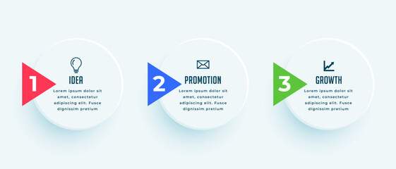 eye catching corporate element graph banner with three step