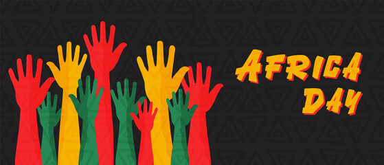Hands in the air celebrating African Day . Eps 10 vector ilustration  - obrazy, fototapety, plakaty