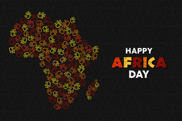 Africa day tribal art continent shape celebrating African unity . Eps 10 vector ilustration