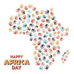 Africa day tribal art continent shape celebrating African unity . Eps 10 vector ilustration - obrazy, fototapety, plakaty