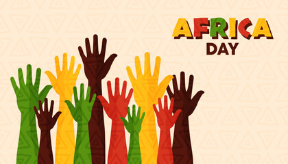 Hands in the air celebrating African Day . Eps 10 vector ilustration 