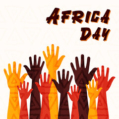 Hands in the air celebrating African Day . Eps 10 vector ilustration 