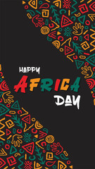 Africa day tribal art icons celebrating African unity . Eps 10 vector ilustration