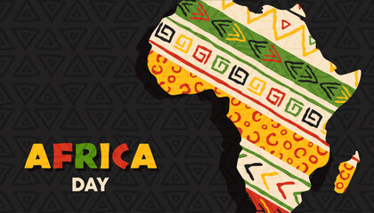 Africa day tribal art continent shape celebrating African unity . Eps 10 vector ilustration 