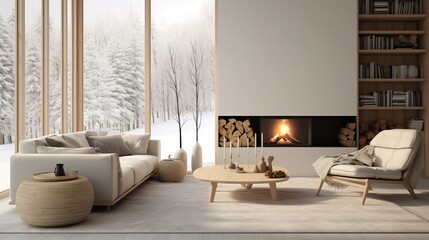 Modern elegant living room interior composition 