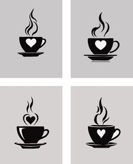 Obraz premium Set of cup of coffee logo