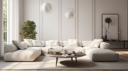 Modern elegant living room interior composition 