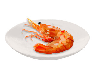 ボタンエビ（一尾）皿付き