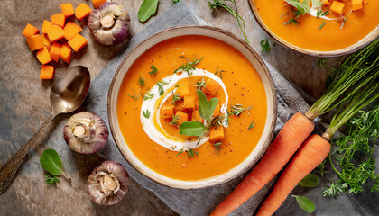 Sweet Potato Carrots Soup.