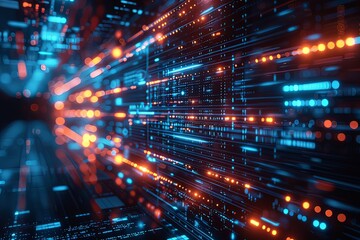 Obraz premium Digital Transformation, System Engineering and Programming Abstract Background