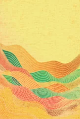 Rolgordijnen カラフル　和柄　波　背景  © J BOY
