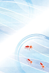 金魚　和柄　渦巻き　背景	