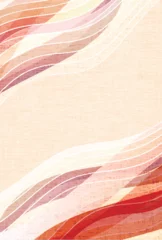 Tuinposter 秋　和柄　波　背景  © J BOY