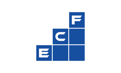 ECF initial letter financial logo design vector template. economics, growth, meter, range, profit, loan, graph, finance, benefits, economic, increase, arrow up, grade, grew up, topper, company, scale