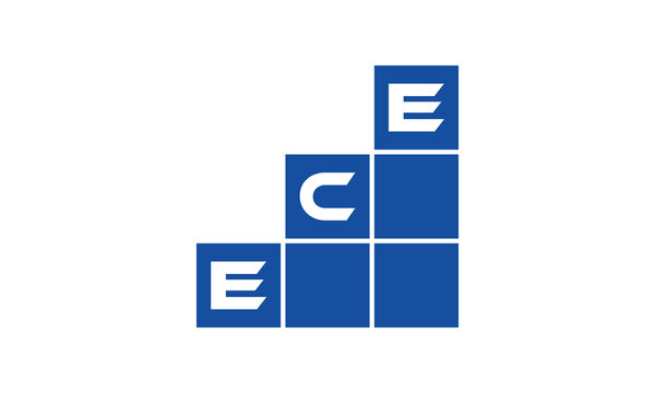 ECE initial letter financial logo design vector template. economics, growth, meter, range, profit, loan, graph, finance, benefits, economic, increase, arrow up, grade, grew up, topper, company, scale