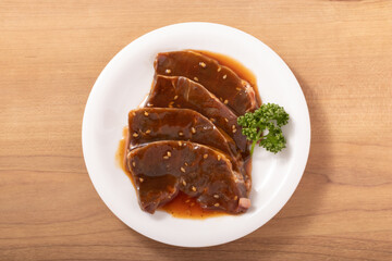牛ハツ　焼肉用　味付け（ジャン）