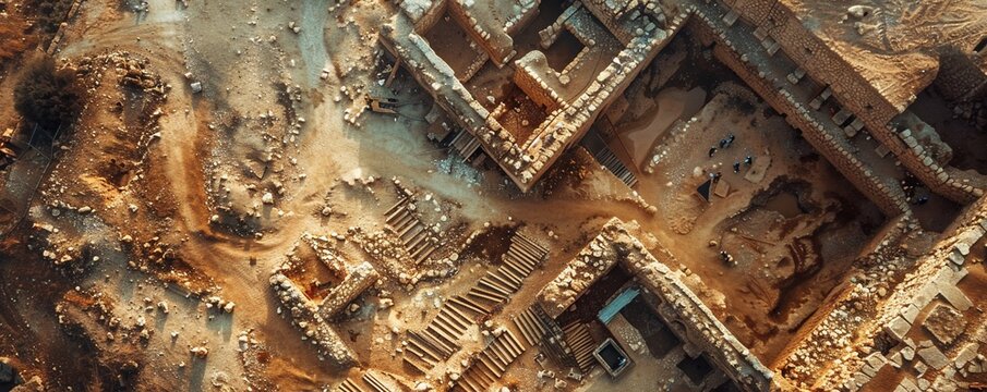 Immerse viewers in the world of archaeology by visualizing the process of excavation from a worms-eye view, creating a narrative that stirs curiosity and appreciation for the historical significance o