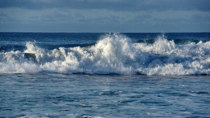 Waves breaking on the beach in Zipolite, Mexico