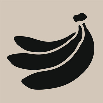banana fruit silhouette vector illustration