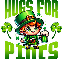 Hugs for Pints - the leprechaun of ireland 