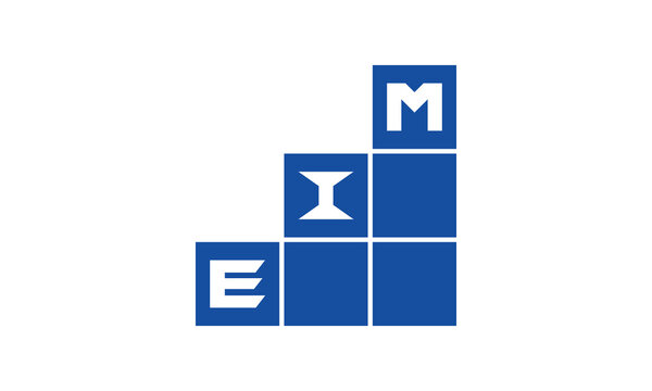 EIM initial letter financial logo design vector template. economics, growth, meter, range, profit, loan, graph, finance, benefits, economic, increase, arrow up, grade, grew up, topper, company, scale